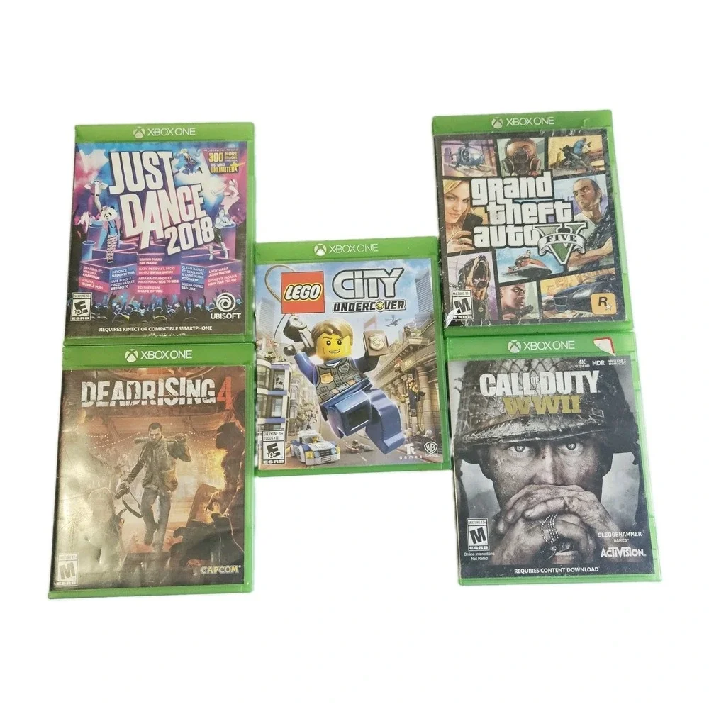 Xbox One Games Lot Of 5 Lego Undercover, GTA 5, COD, Dead Rising, Just Dance 18